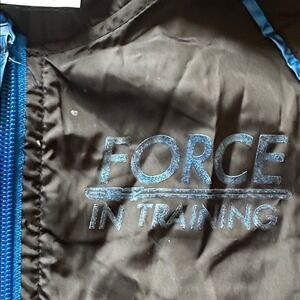 NWOT Disney Star Wars Kids Black Windbreaker Jacket Blue Trim Size 9/10